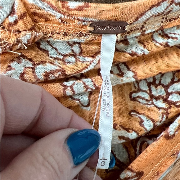 NWT Free People Women's Say The Word Cropped Top Blood Orange Combo Size Large - Picture 9 of 9